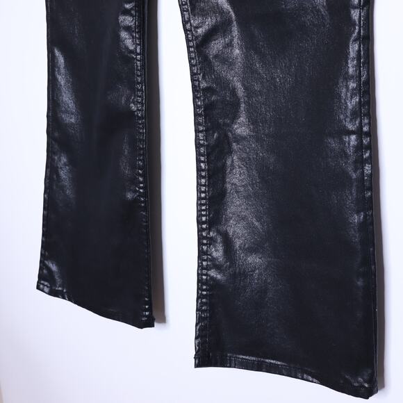 RAG & BONE Casey High Rise Ankle Flare Jean Coated Black 5-Pocket Women's 31 - Picture 6 of 16